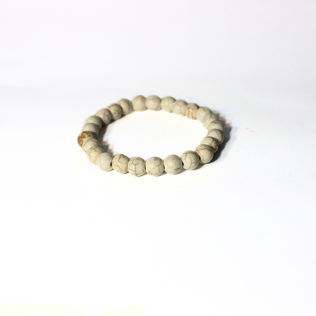 CREAM MAGNESITE BEADED BRACELET