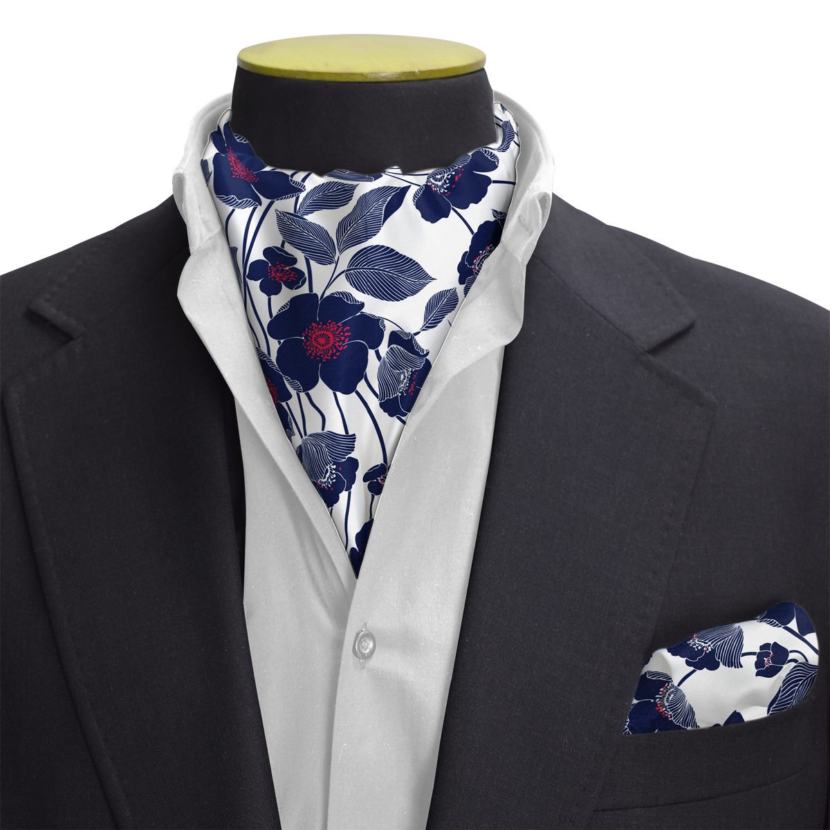 W21-BRF1 SILK CRAVAT & POCKET SQUARE SET